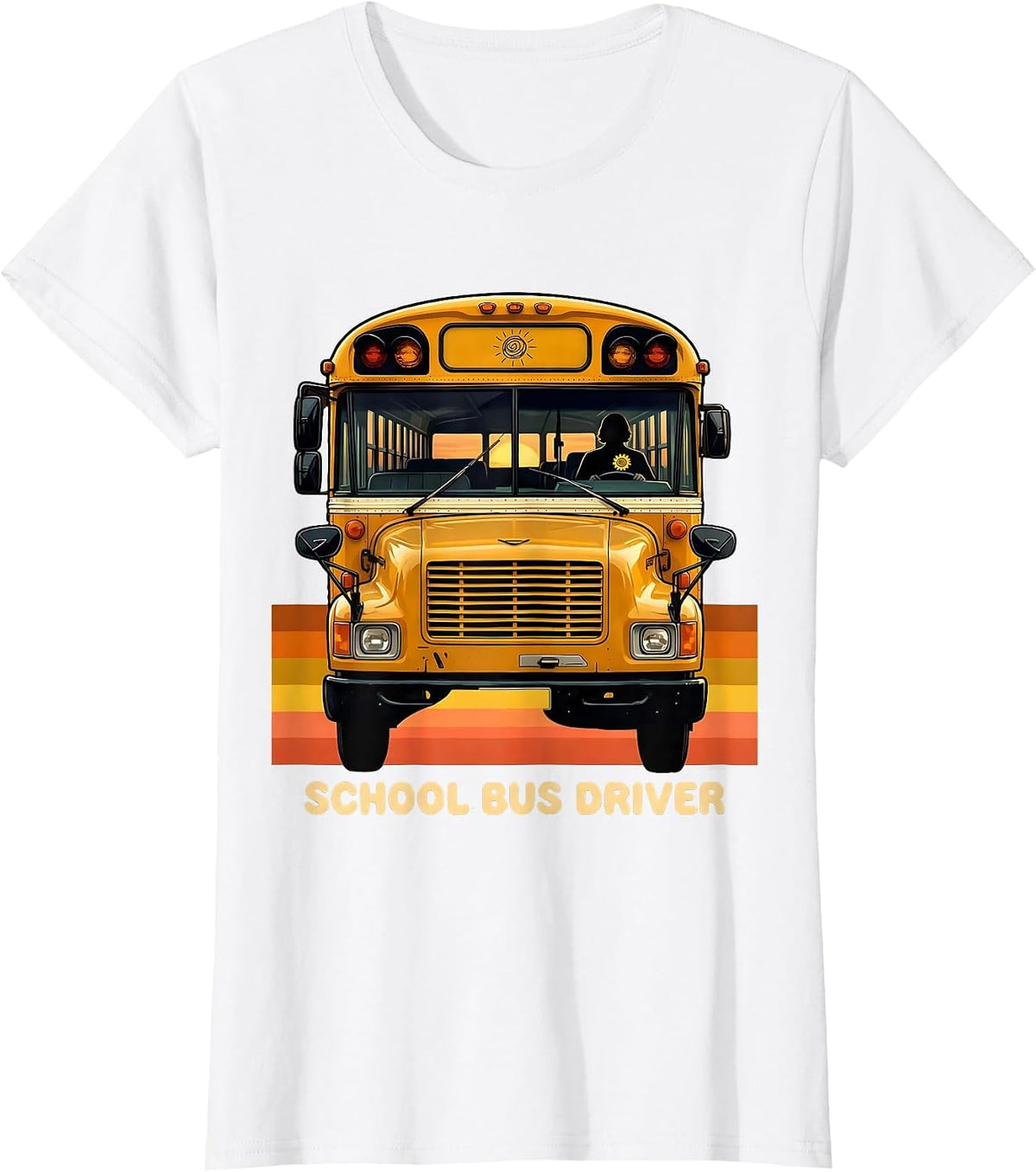 Retro School Bus Driver Funny Bus Driver Gift T-Shirt - White