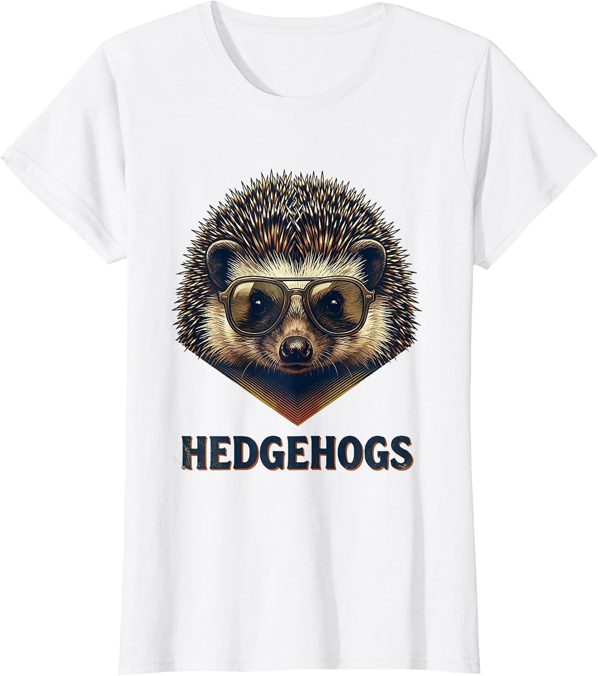Hedgehogs Vintage Mascot Sunglasses Team Spirit Fan T-Shirt - White