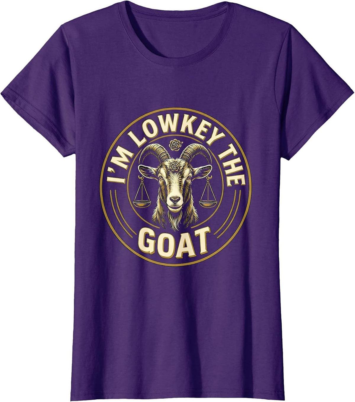 Women's I'm Lowkey The GOAT Funny Goat Pun Sports Fan Farm Animal T-Shirt - Purple