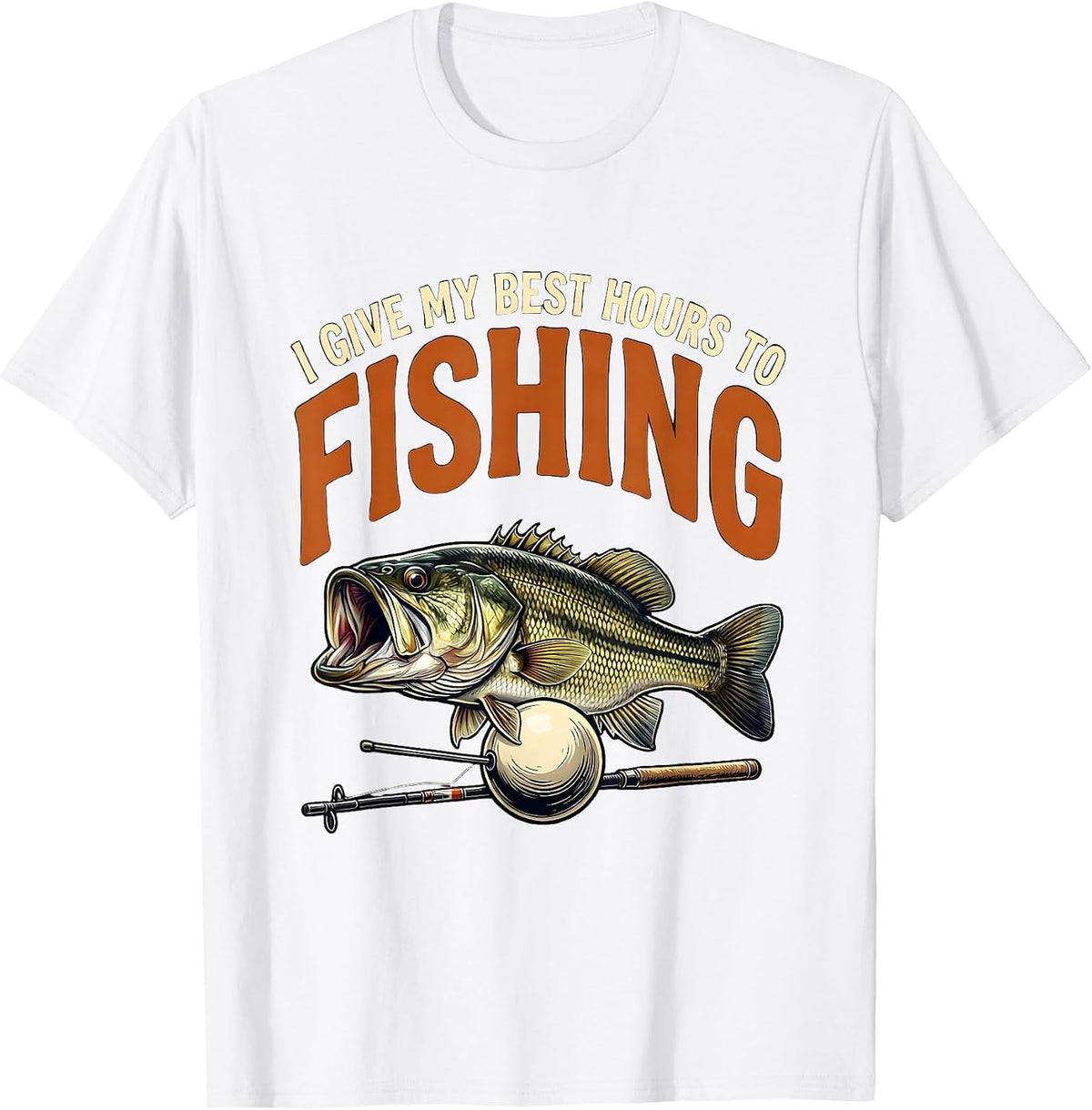 Men's I Give My Best Hours To Fishing Funny Fishing Humor T-Shirt - White