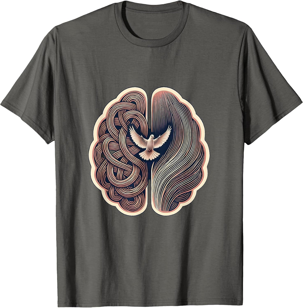 Men's Dyslexia Awareness Brain Pathways Illustration T-Shirt - Asphalt Grey