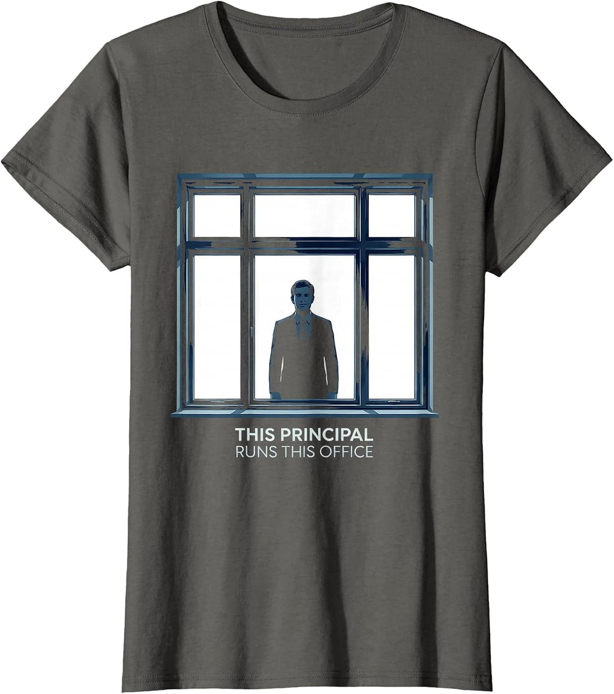 Women's This Principal Runs This Office Funny Principal Appreciation T-Shirt - Asphalt Grey