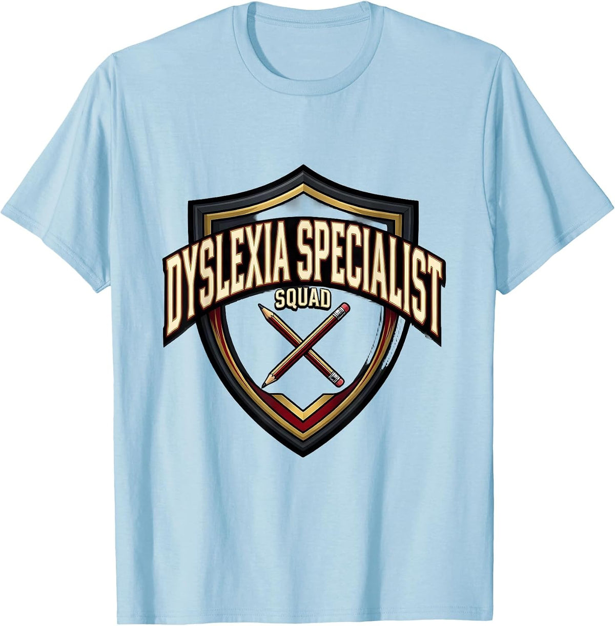 Men's Dyslexia Specialist Squad Sports Teacher Awareness Month T-Shirt - Baby Blue