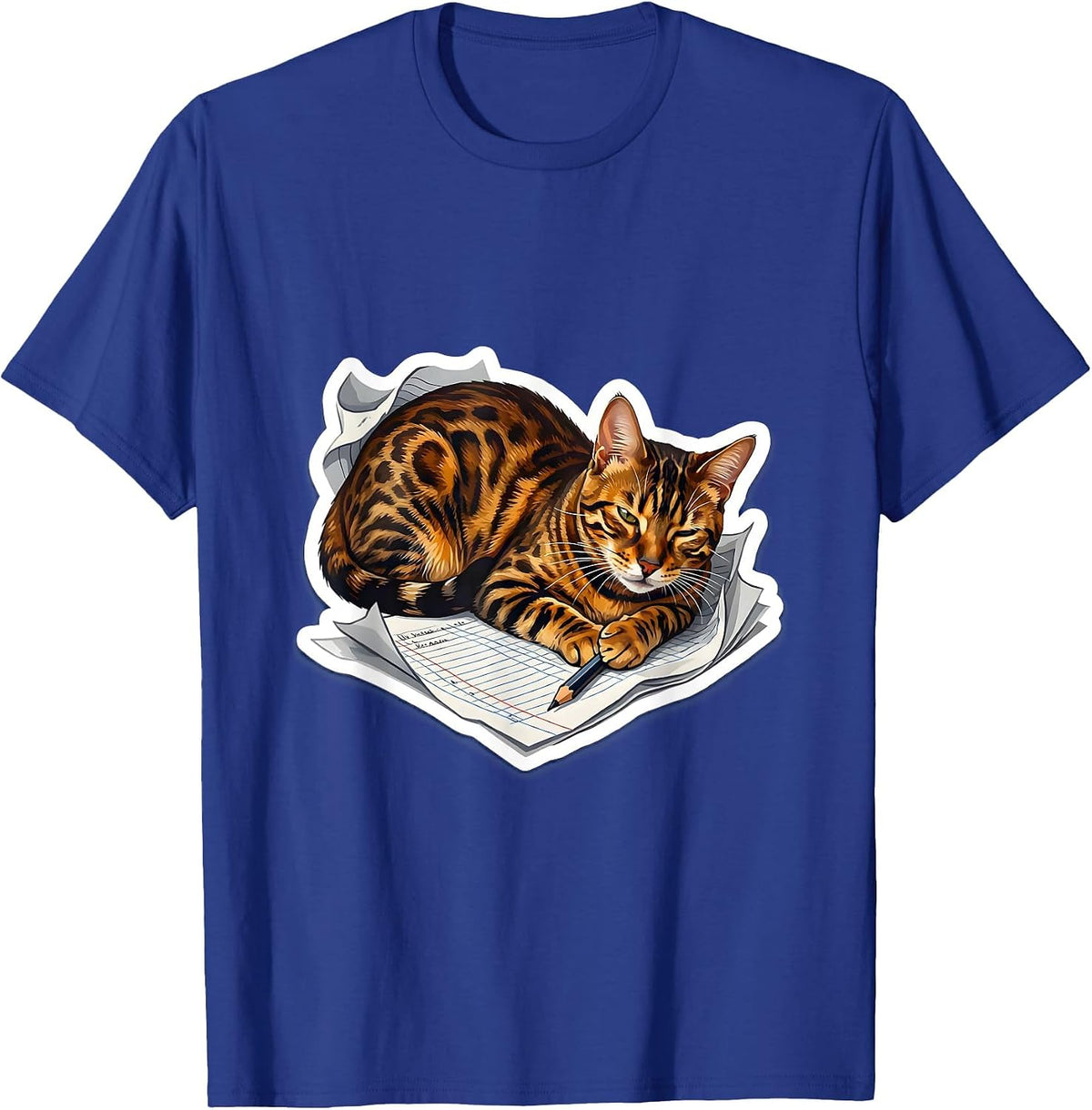 Bengal Cat Lover Back to School Graphic T-Shirt - Royal Blue