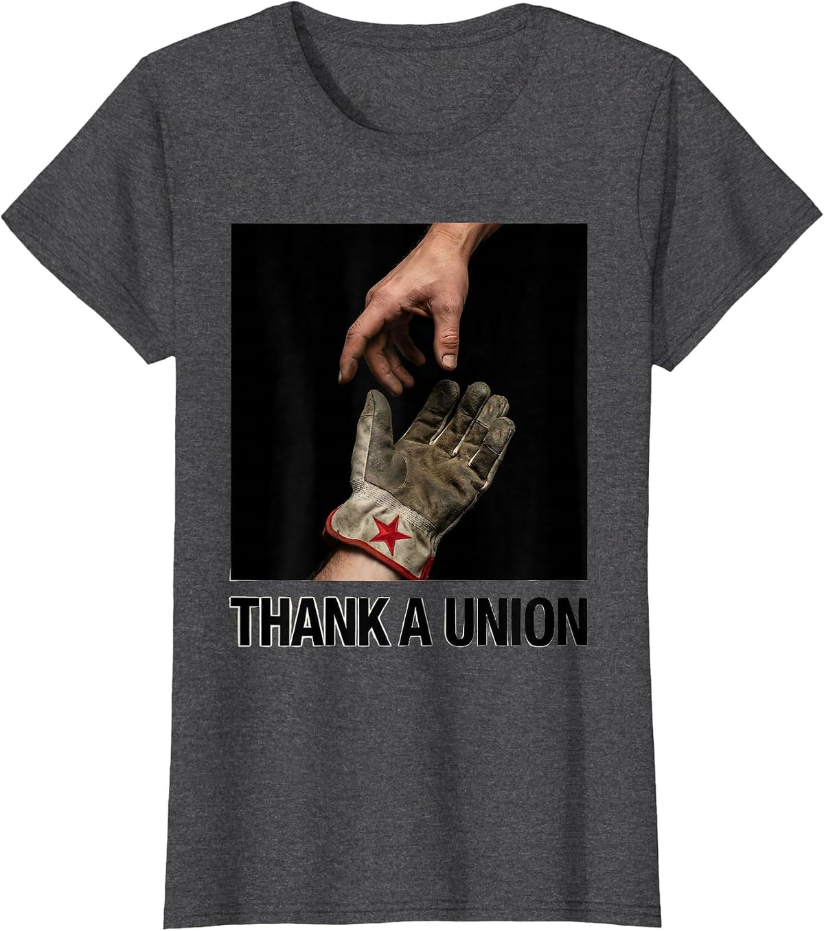 Women's Thank A Union Swiss International Labor Day Skilled Worker T-Shirt - Dark Heather Grey