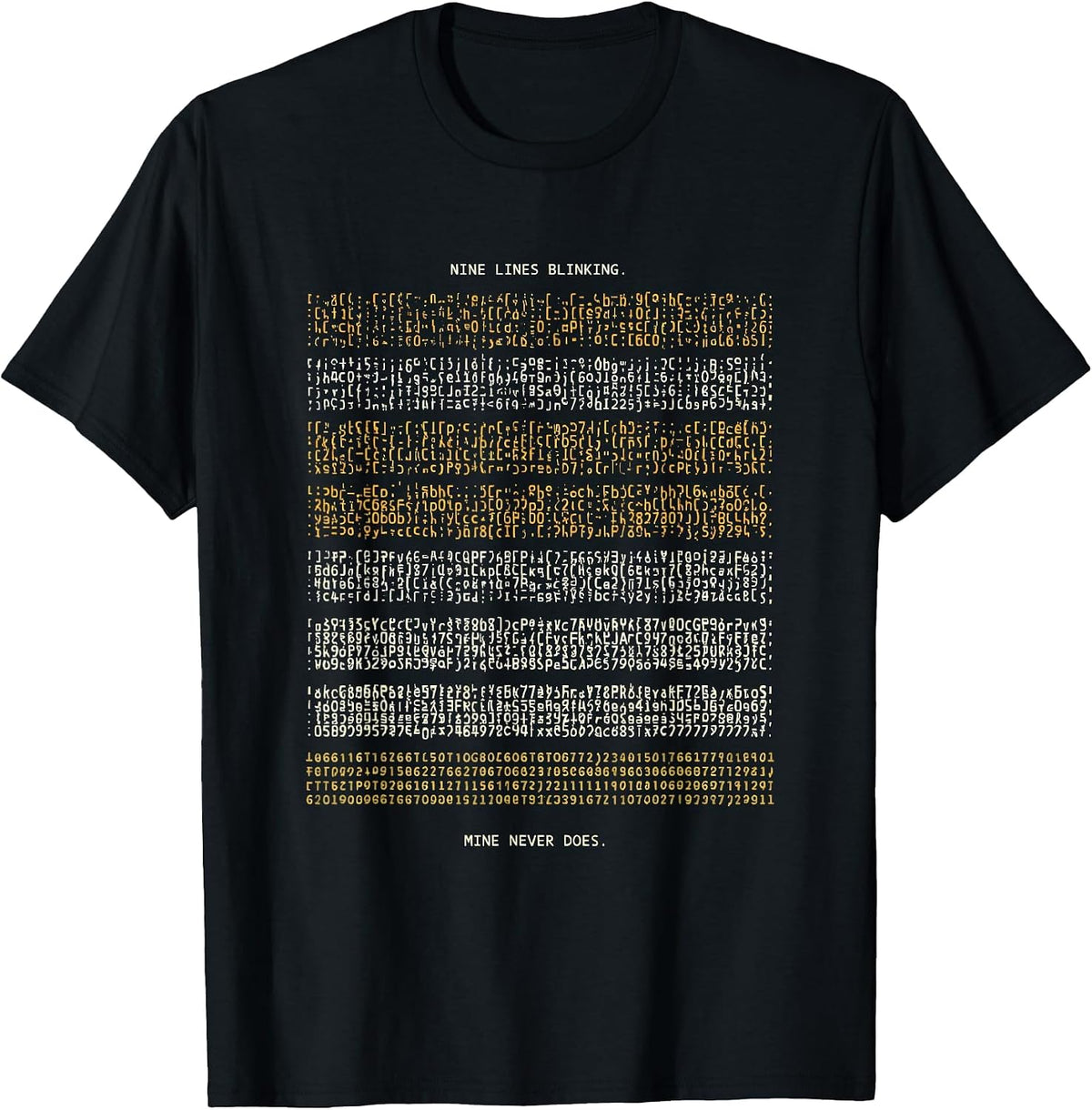 Men's Nine Lines Blinking Mine Never Does Tribute 911 Dispatcher T-Shirt - Black