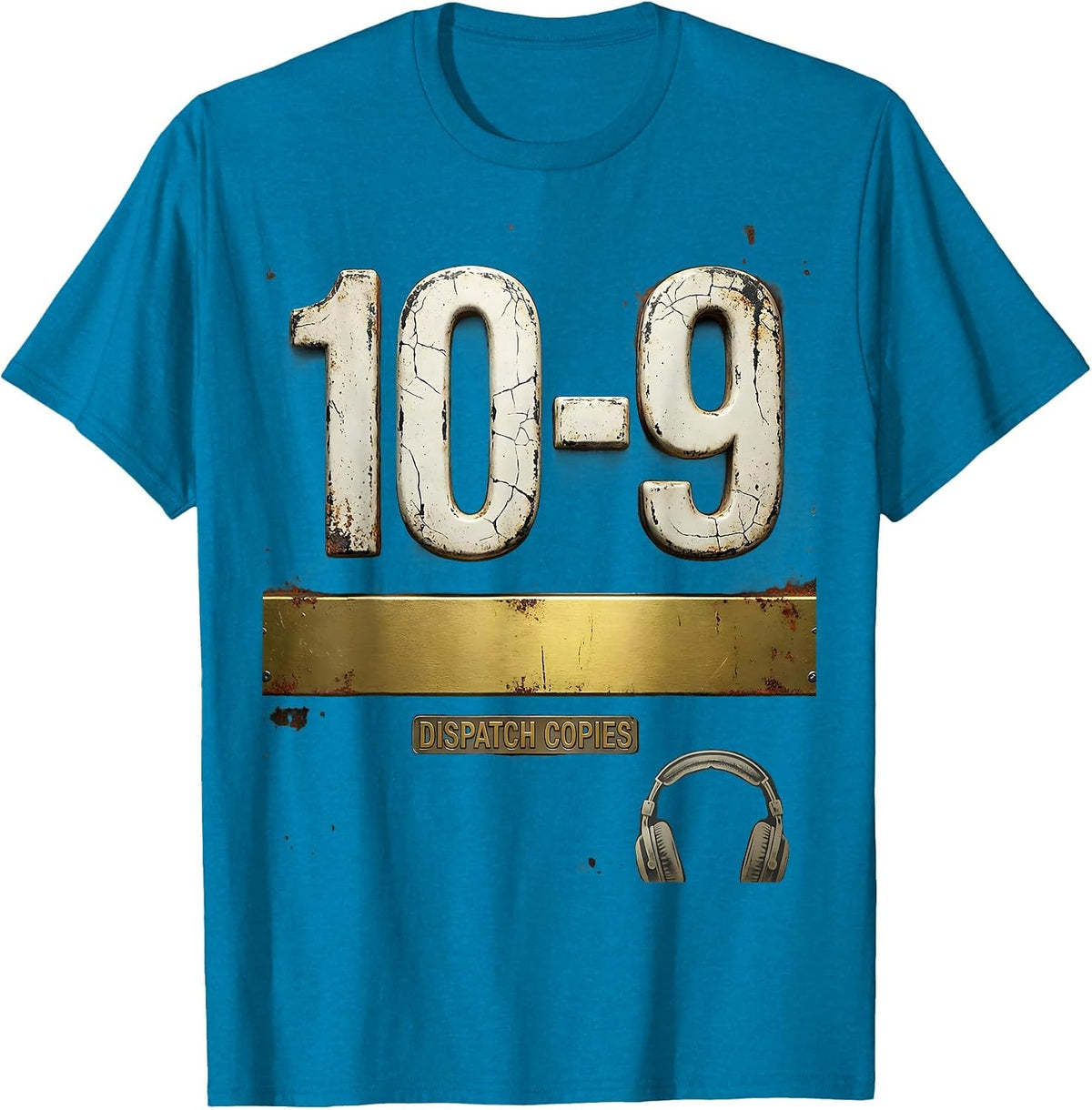10-9 Dispatch Copies Distressed 911 Dispatcher Tribute T-Shirt - Sapphire Blue