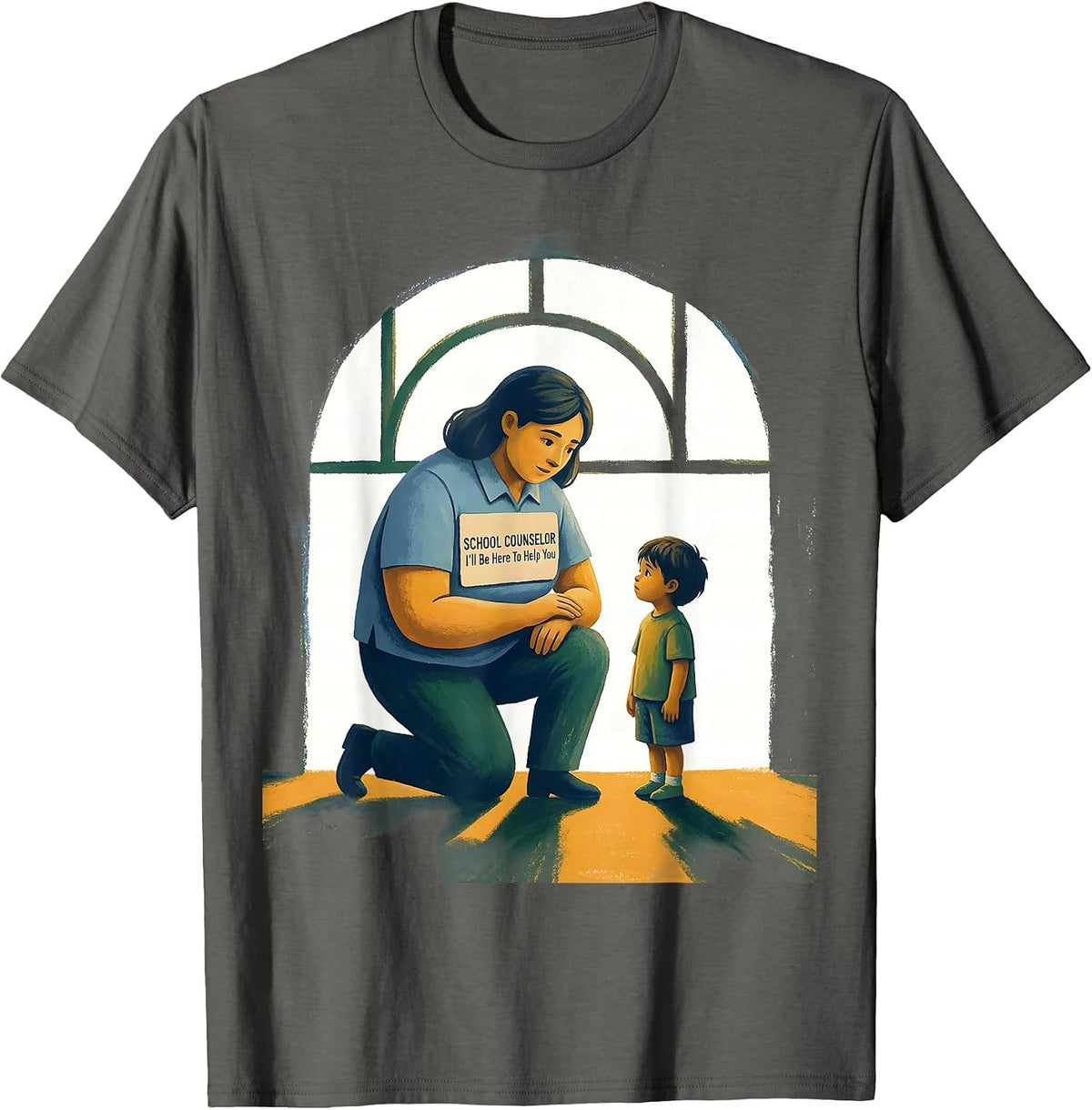 School Counselor I’ll Be Here To Help You Funny T-Shirt - Asphalt Grey