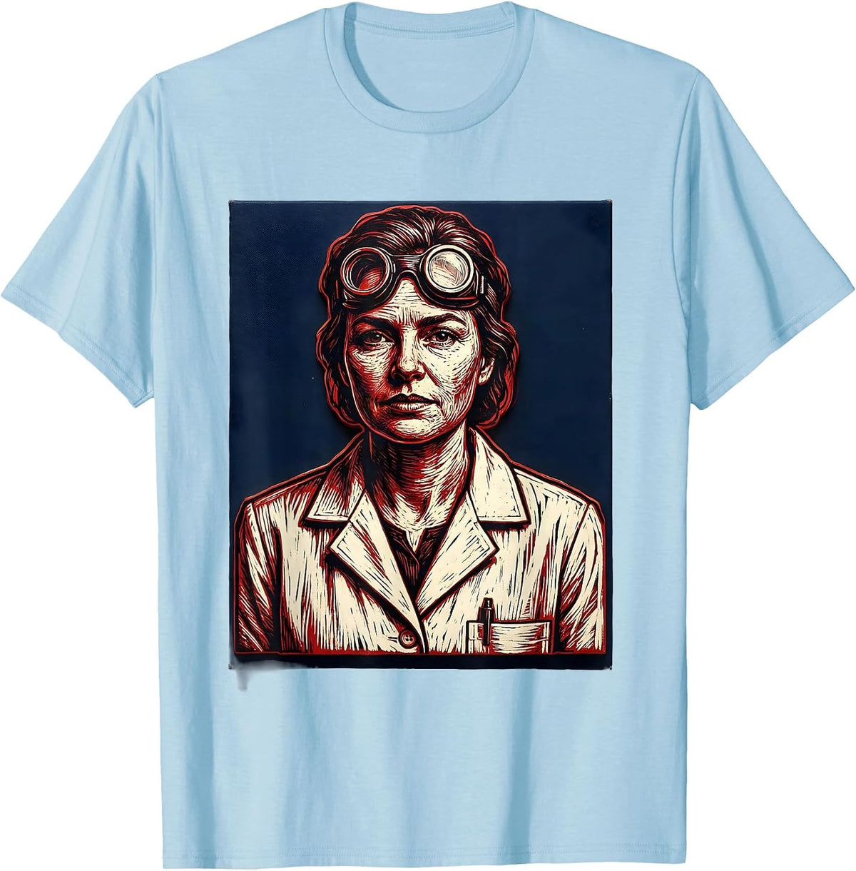 Labor Day Lab Coat Scientist Illustration T-Shirt, Men, Baby Blue, Large - As Pictured