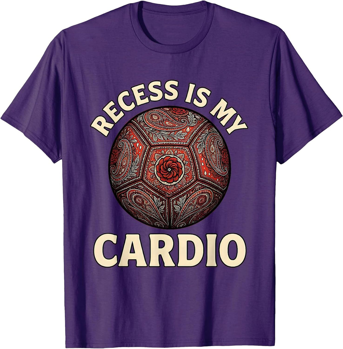 Recess Is My Cardio 4th Grade Teacher Design T-Shirt - Purple