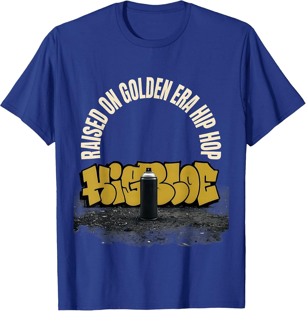 Men's Raised On Golden Era Hip Hop Vintage Streetwear Nostalgia T-Shirt - Royal Blue