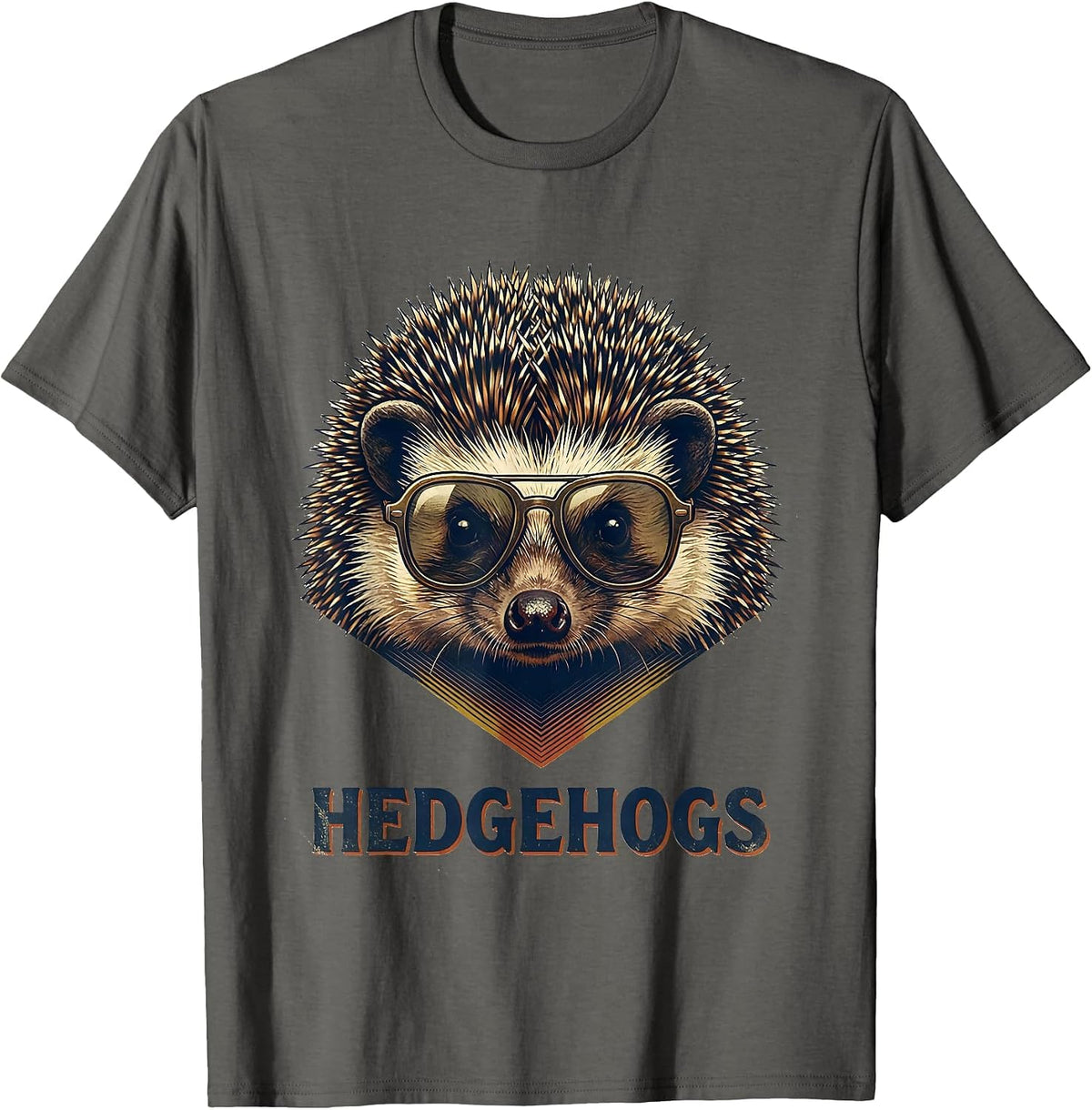 Hedgehogs Vintage Mascot Sunglasses Team Spirit Fan T-Shirt - Asphalt Grey