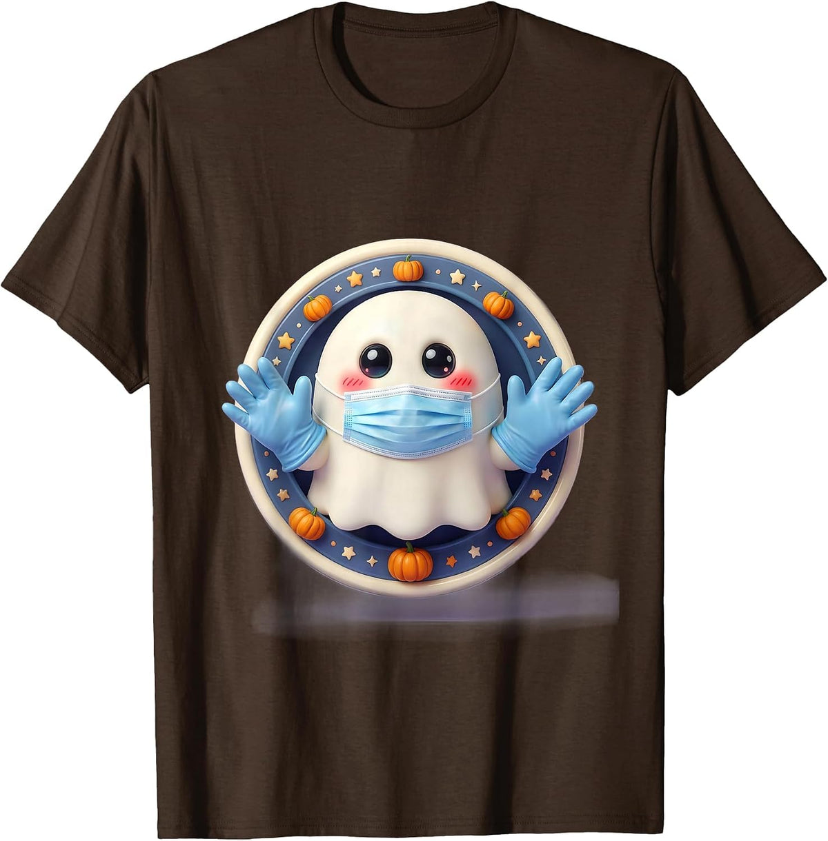 Men's Halloween Ghost Surgeon Underscrub Design T-Shirt - Brown