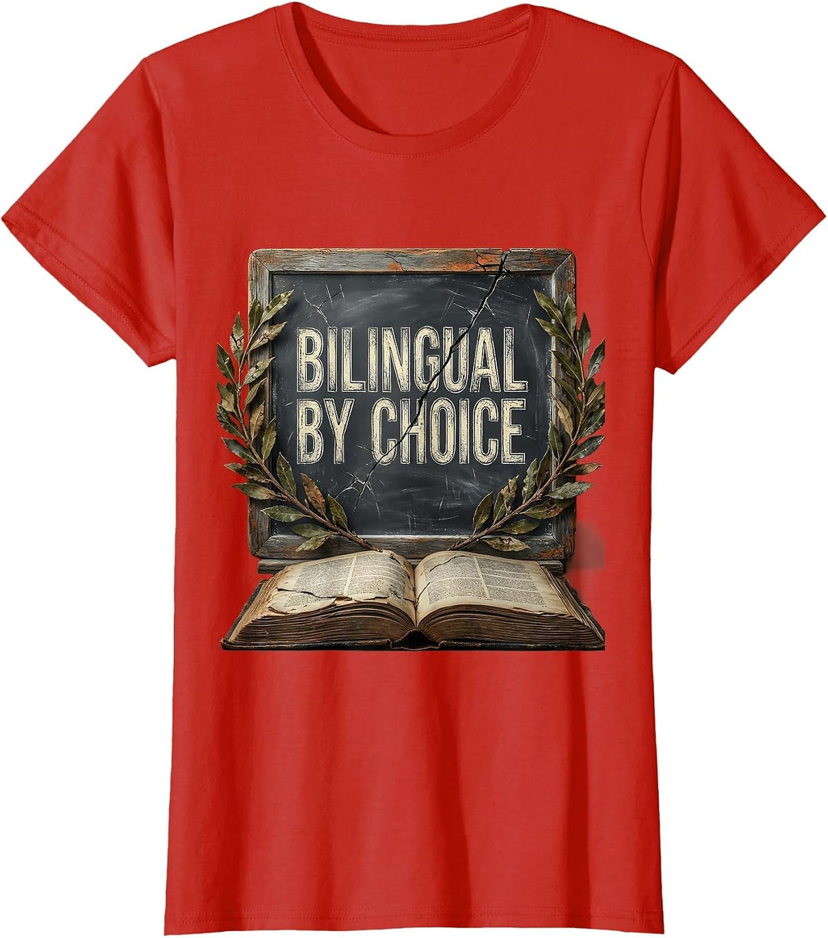 Bilingual By Choice Spanish Teacher Design T-Shirt - Red