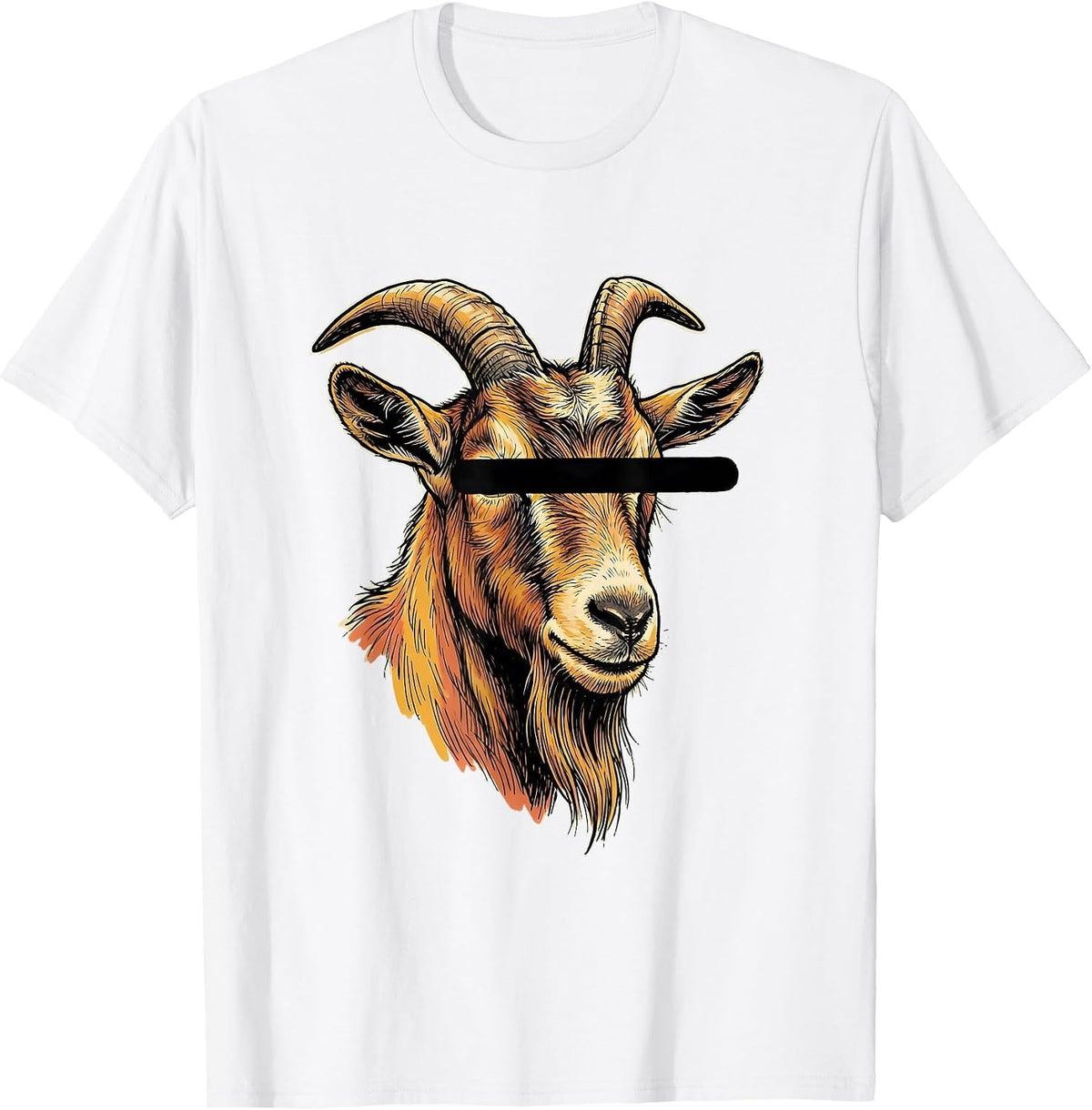 Men's Goat with Sunglasses Funny Animal Lover Humor T-Shirt - White