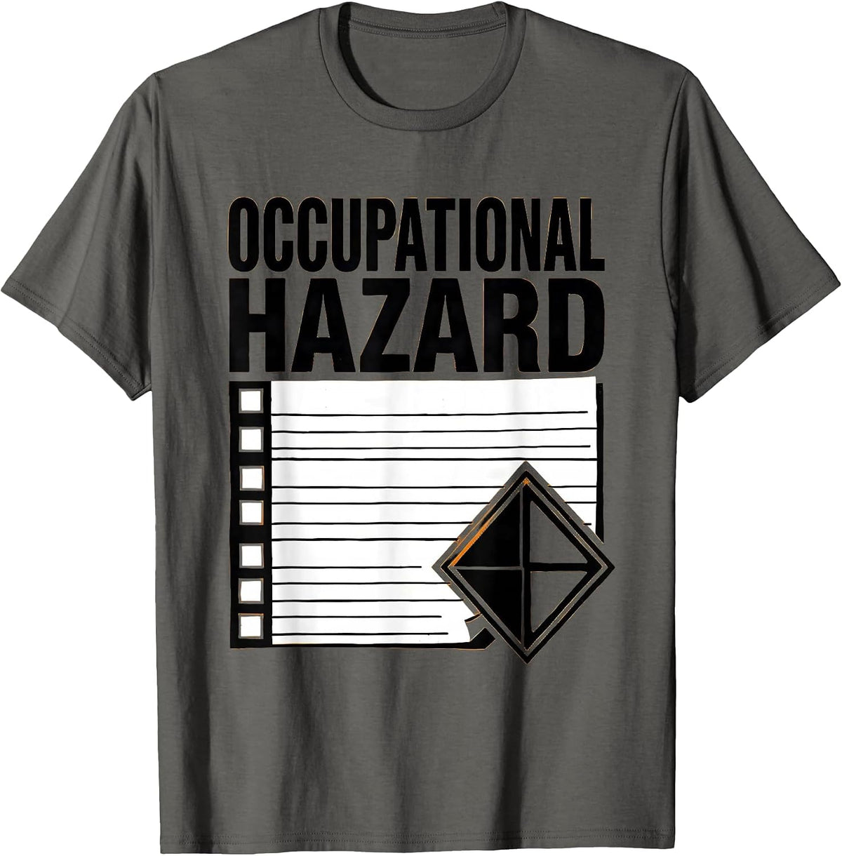 Men's Occupational Hazard Stencil Graphic Physical Therapist OT T-Shirt - Asphalt Grey