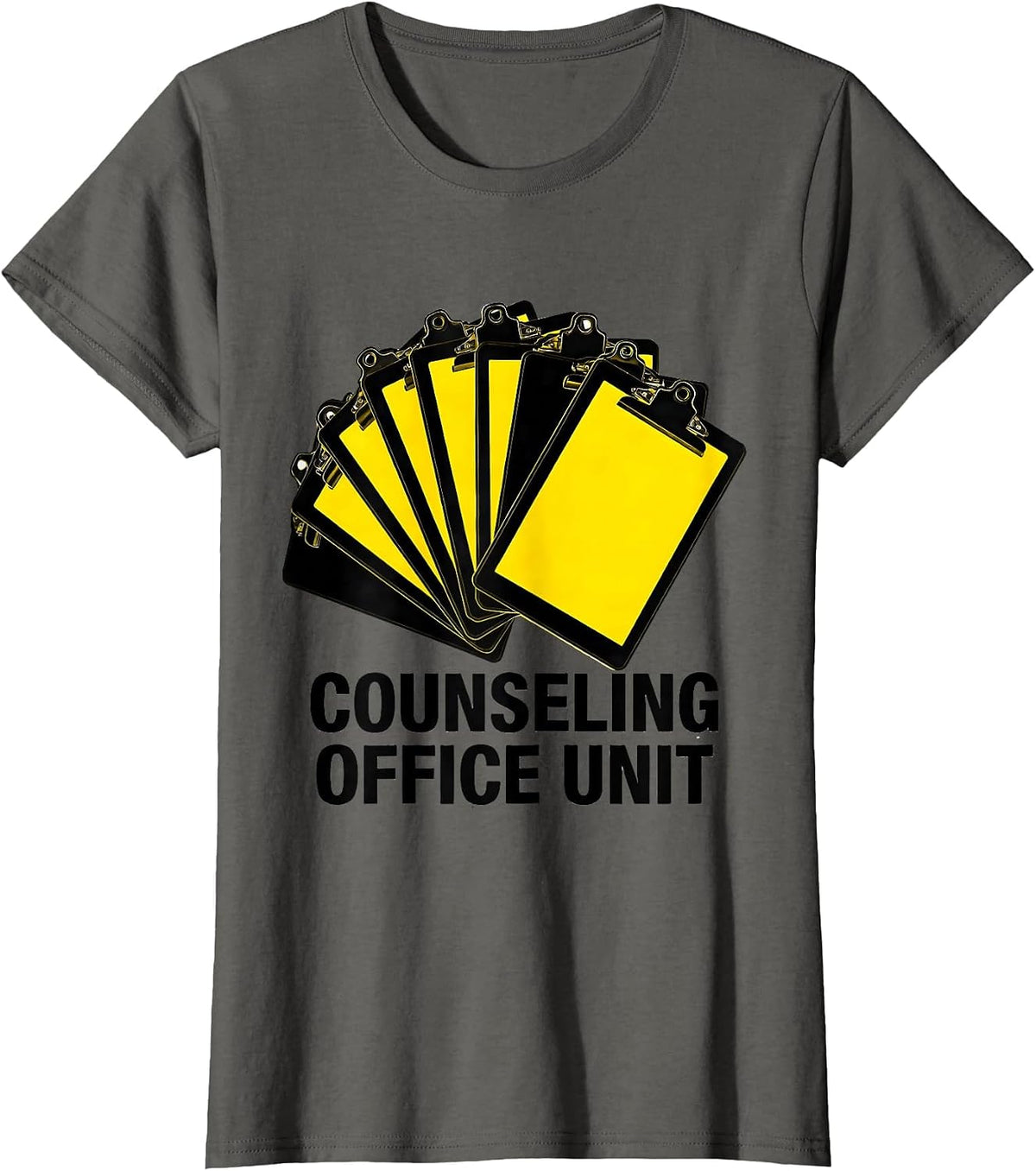 Women's Counseling Office Unit Retro Groovy School Counselor Humor T-Shirt - Asphalt Grey