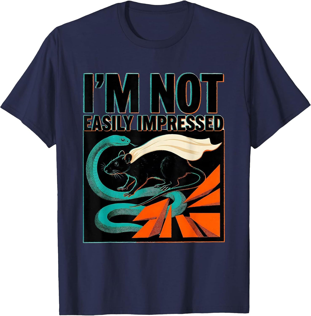 I'm Not Easily Impressed Funny Honey Badger Animal Humor T-Shirt - Navy Blue