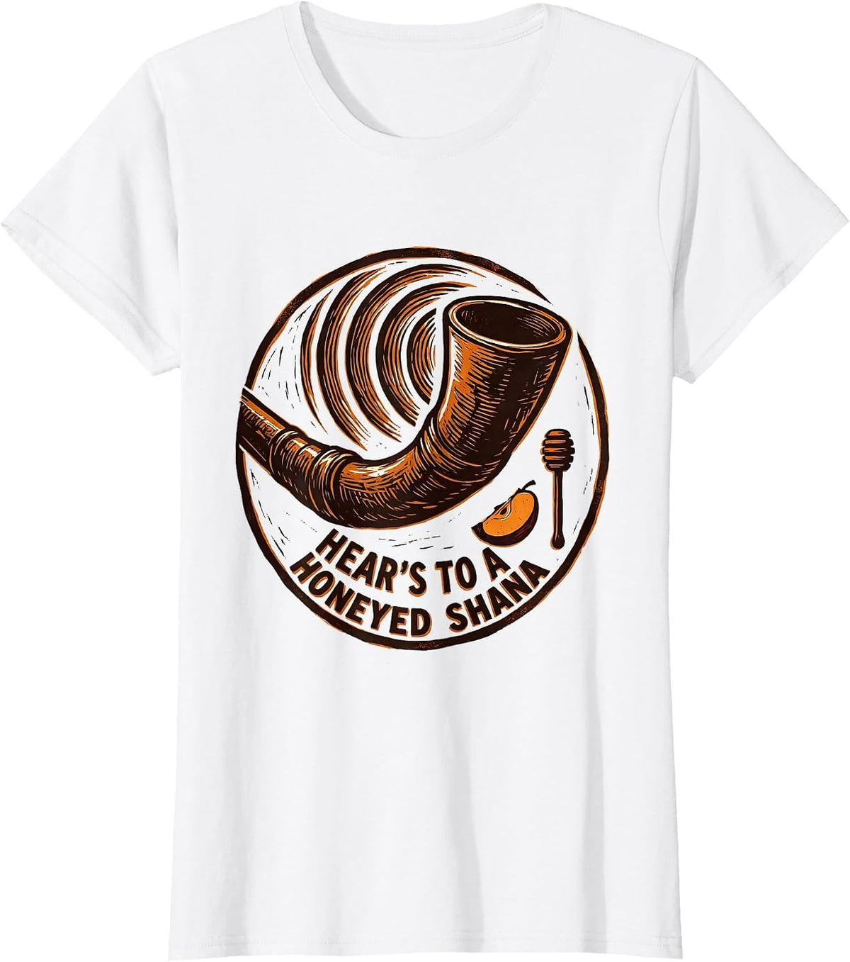 Hear's To A Honeyed Shana Funny Rosh Hashanah Jewish New T-Shirt - White
