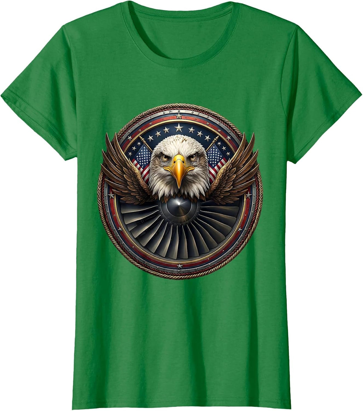 Women's Jet Engine Turbine Blades Close-Up Air Force T-Shirt - Kelly Green