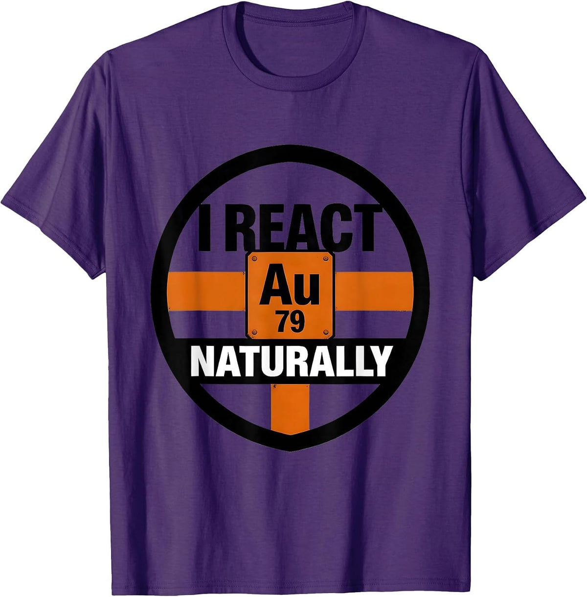Men's I React Naturally Funny Chemistry Teacher Science Student T-Shirt - Purple