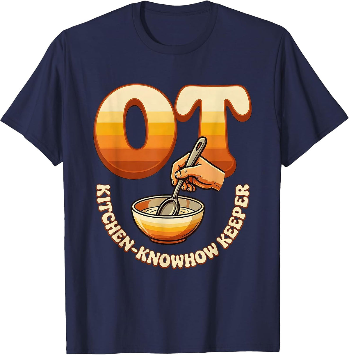 OT Kitchen-Knowhow Keeper Retro Occupational Therapy T-Shirt - Navy Blue