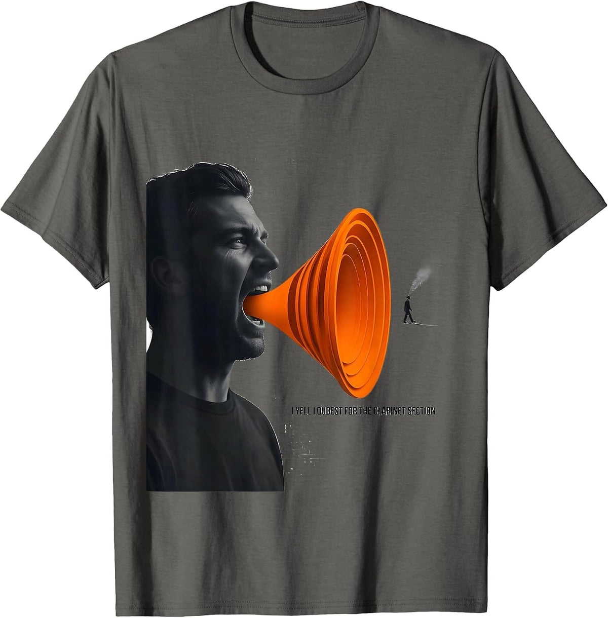 Men's I Yell Loudest For The Clarinet Section Funny Band Mom T-Shirt - Asphalt Grey