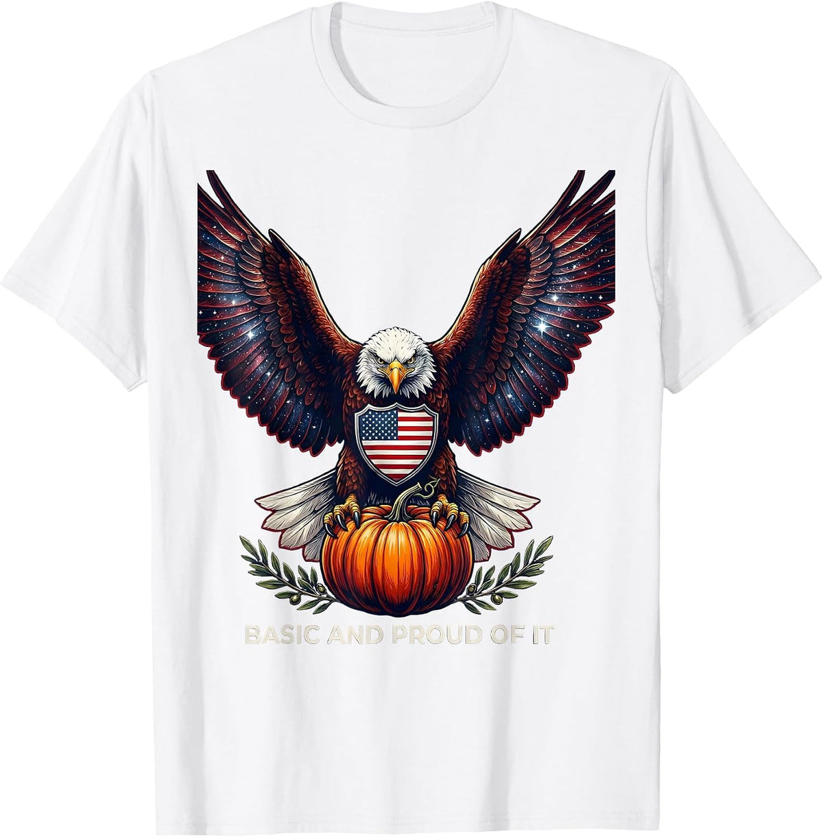 Men's Basic and Proud of It Pumpkin Fall Design T-Shirt - White