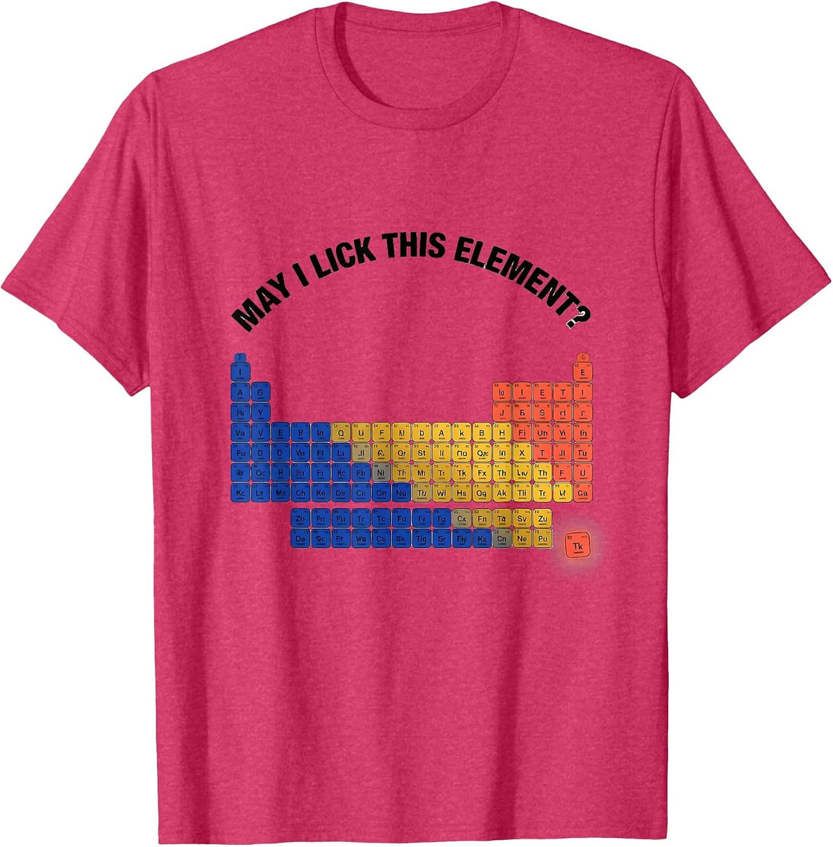 Men's May I Lick This Element Funny Periodic Table Science Teacher T-Shirt - Red Heather
