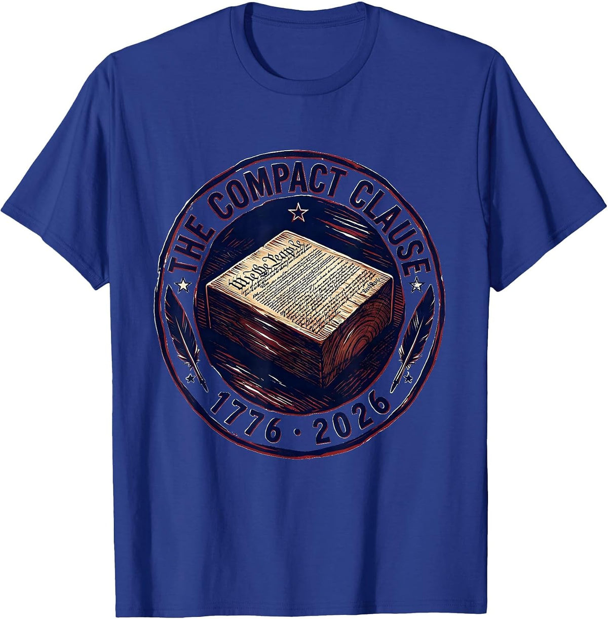 The Compact Clause Vintage Patriotic Memorial Day T-Shirt - Royal Blue