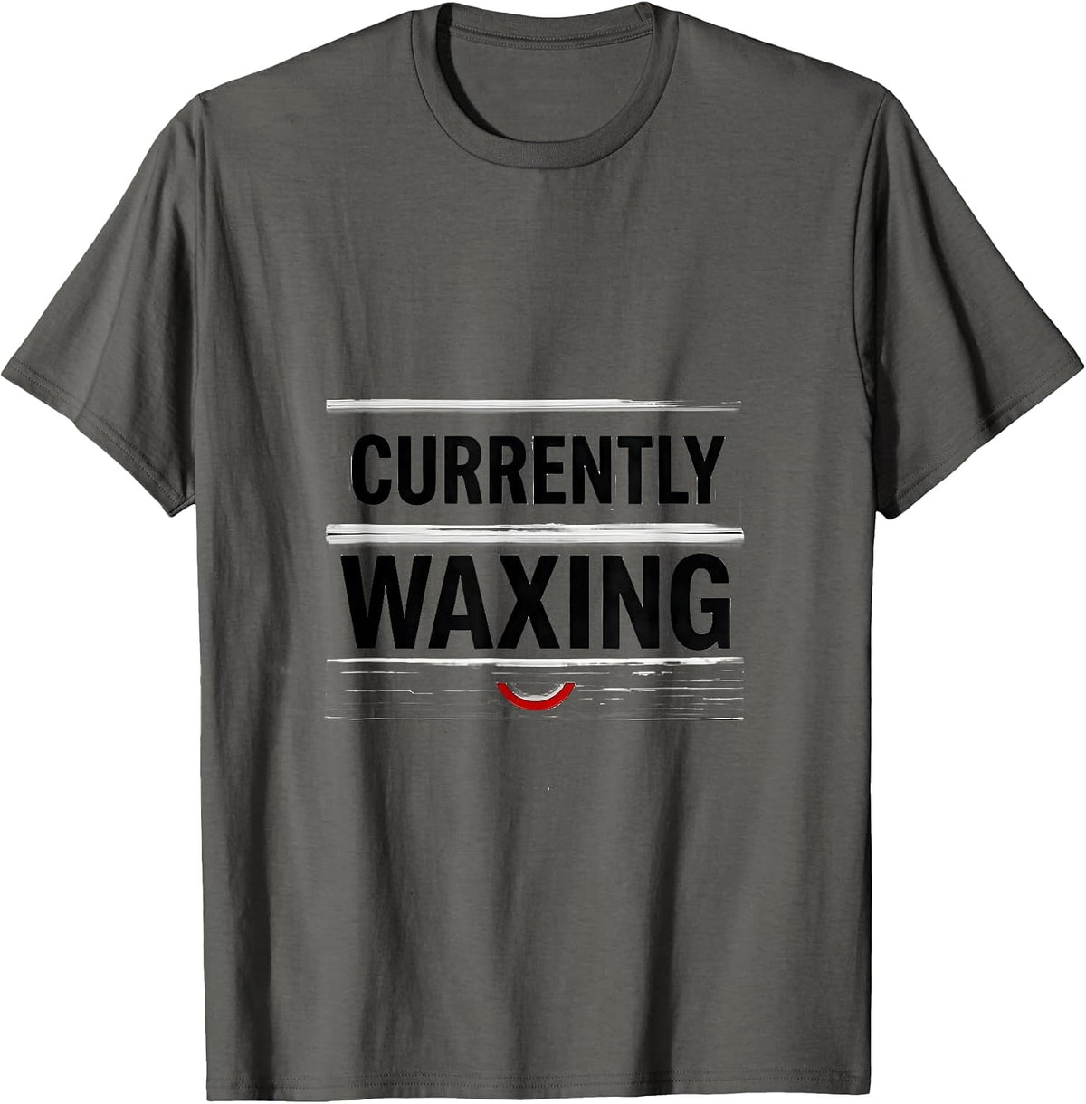 Men's Currently Waxing Minimalist Moon Phase Astronomy Celestial T-Shirt - Asphalt Grey