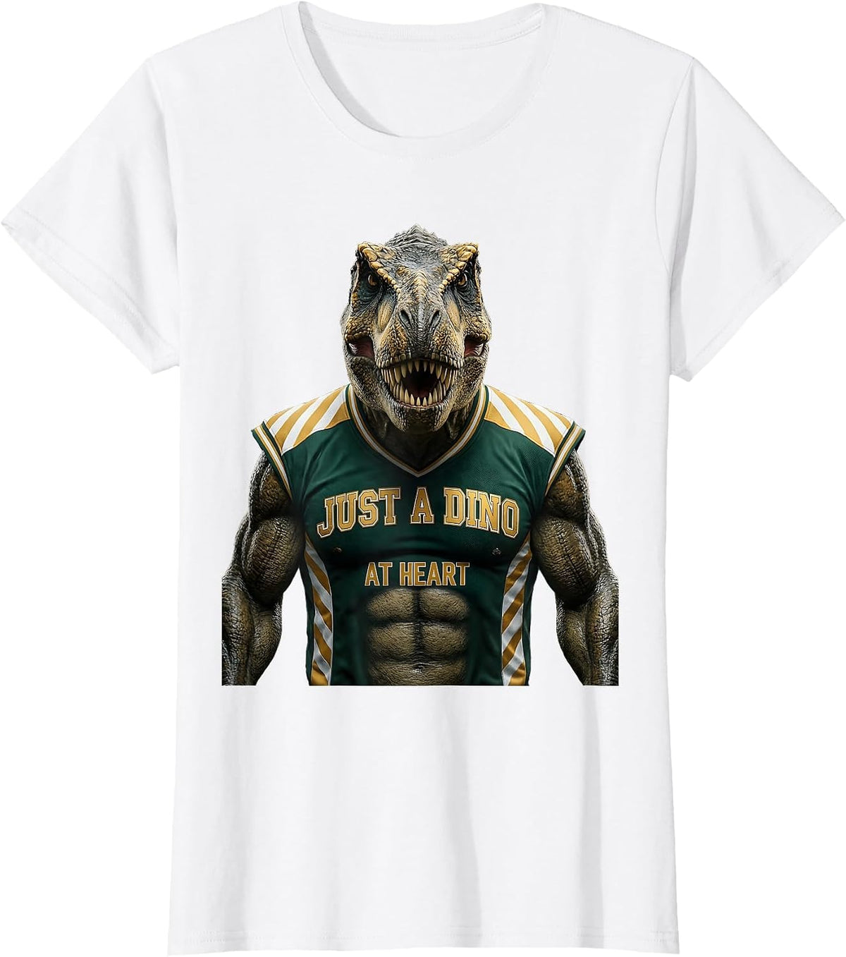 Just a Dino at Heart Dinosaur Lover Design T-Shirt - White