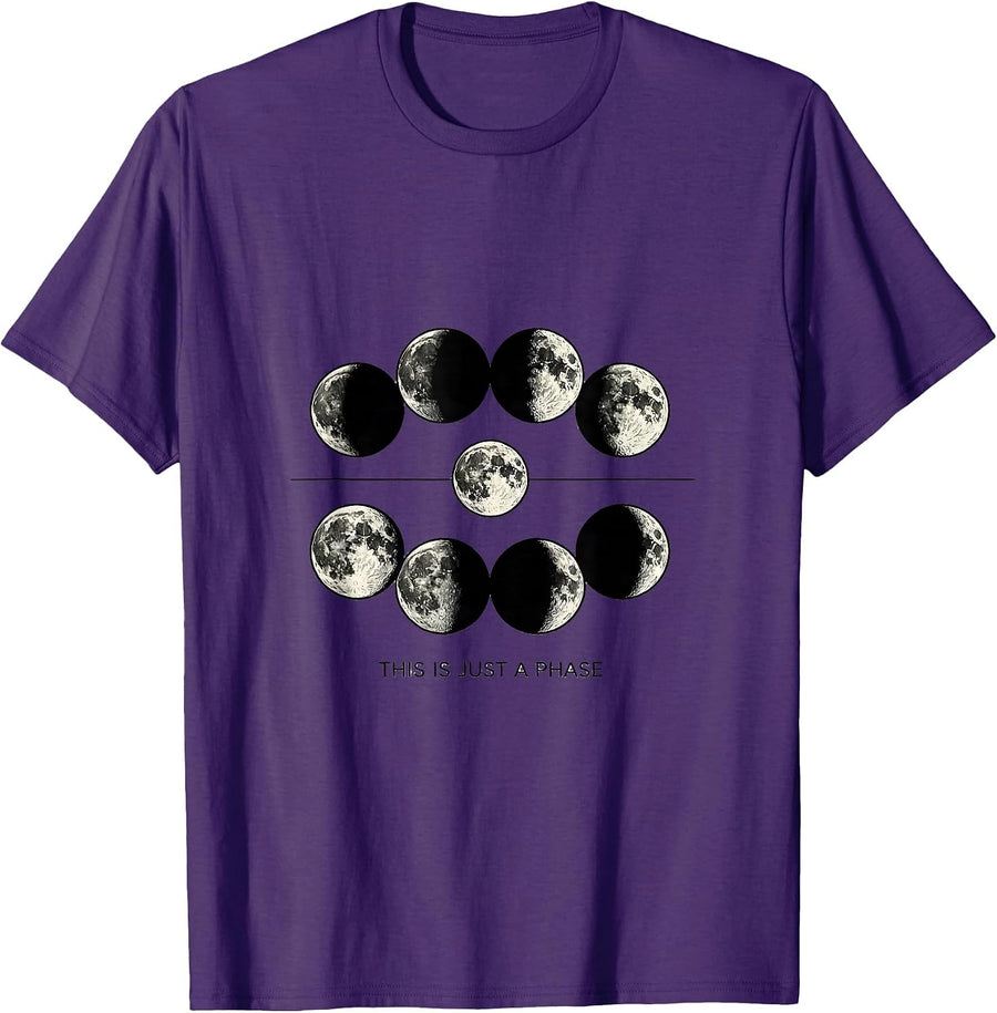 Men's This Is Just A Phase Celestial Moon Phase Astronomy Gift T-Shirt - Purple