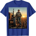 Still Working This Land At 82 Funny Farmer Grandpa Gift T-Shirt - Royal Blue