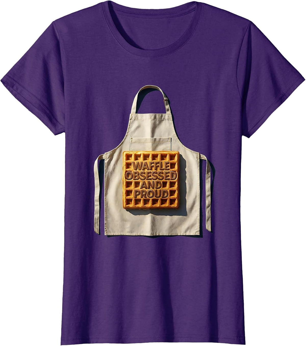 Women's Waffle Obsessed And Proud Foodie Design T-Shirt - Purple