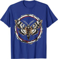 Grunge Moth Torn Newspaper Wings Illustration T-Shirt - Royal Blue