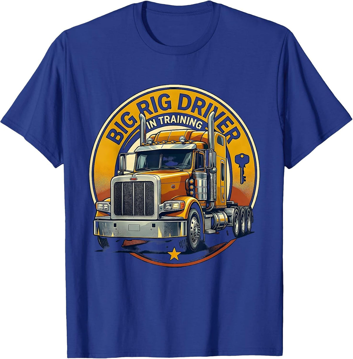 Men's Big Rig Driver In Training Funny Truck Lover Toddler Boy T-Shirt - Royal Blue