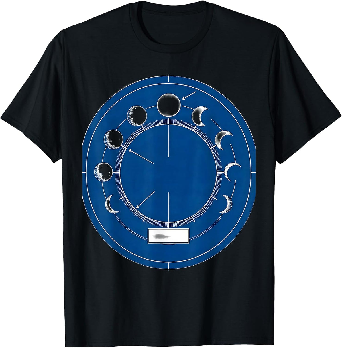 Men's Lunar Disc Phases Celestial Astronomy Teacher T-Shirt - Black
