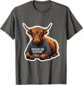 Highland Cow Sleepshirt Funny Cozy Cute Animal Lover Gift T-Shirt - Asphalt Grey