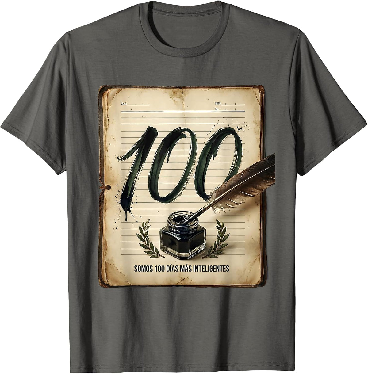 Somos 100 Días Más Inteligentes Vintage Spanish Teacher T-Shirt - Asphalt Grey