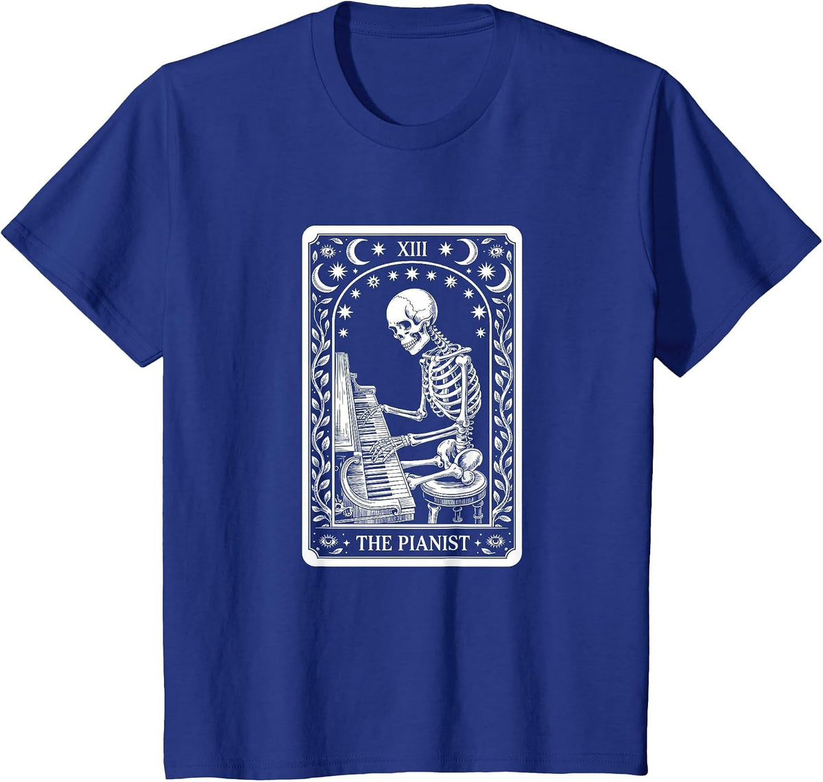 The Pianist Tarot Card, Piano Player T-Shirt - Royal Blue