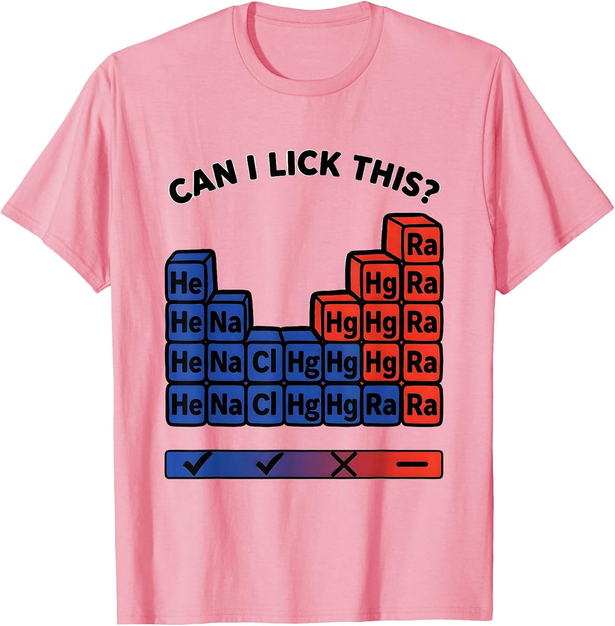 Men's Can I Lick This Funny Periodic Table Science Teacher Humor T-Shirt - Pink
