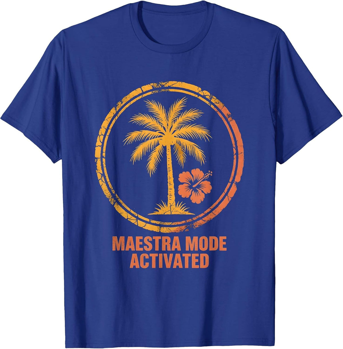 Maestra Mode Activated Spanish Teacher Design T-Shirt - Royal Blue
