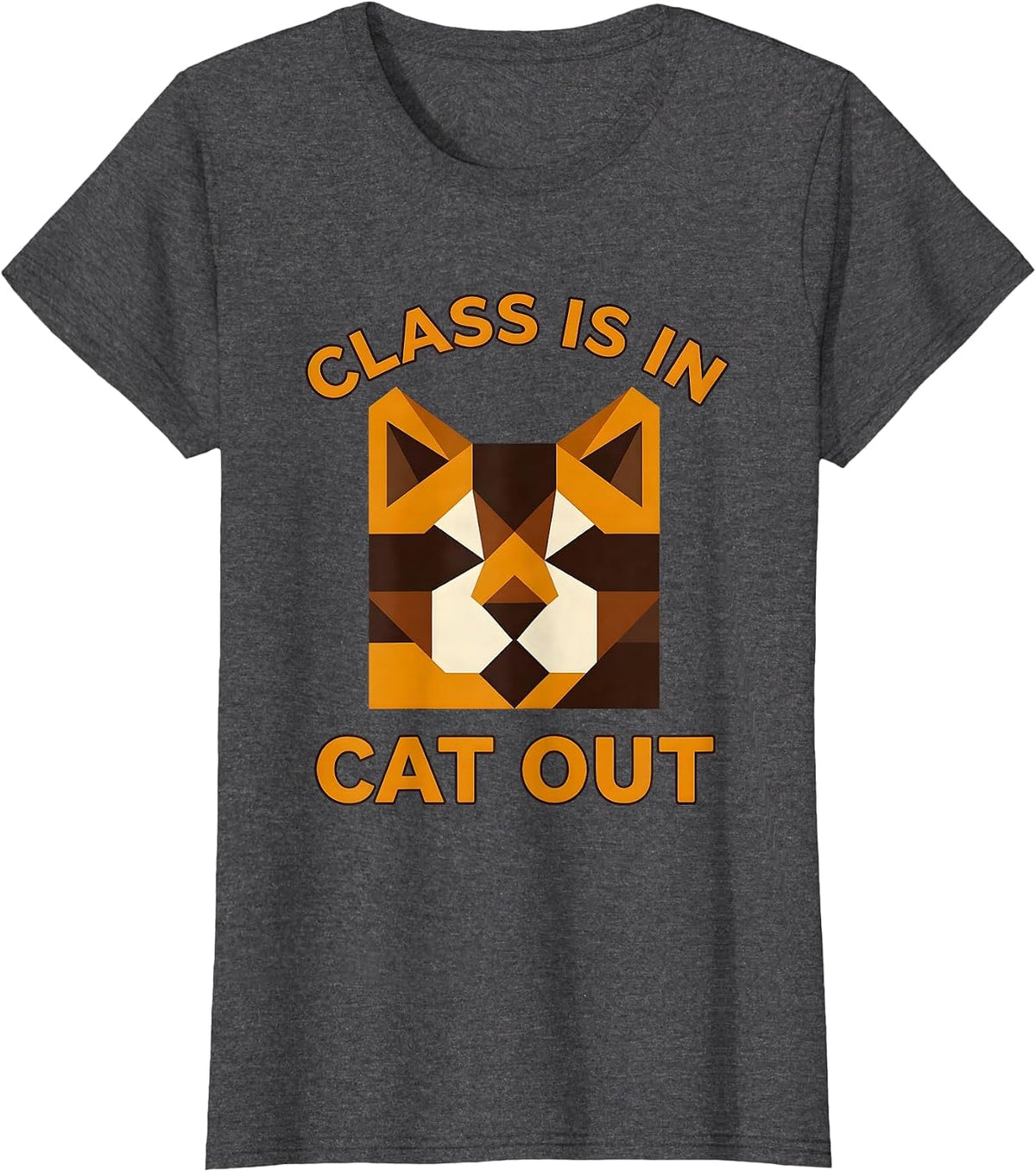 Women's Bengal Cat Lover Back to School Graphic Design T-Shirt - Dark Heather Grey