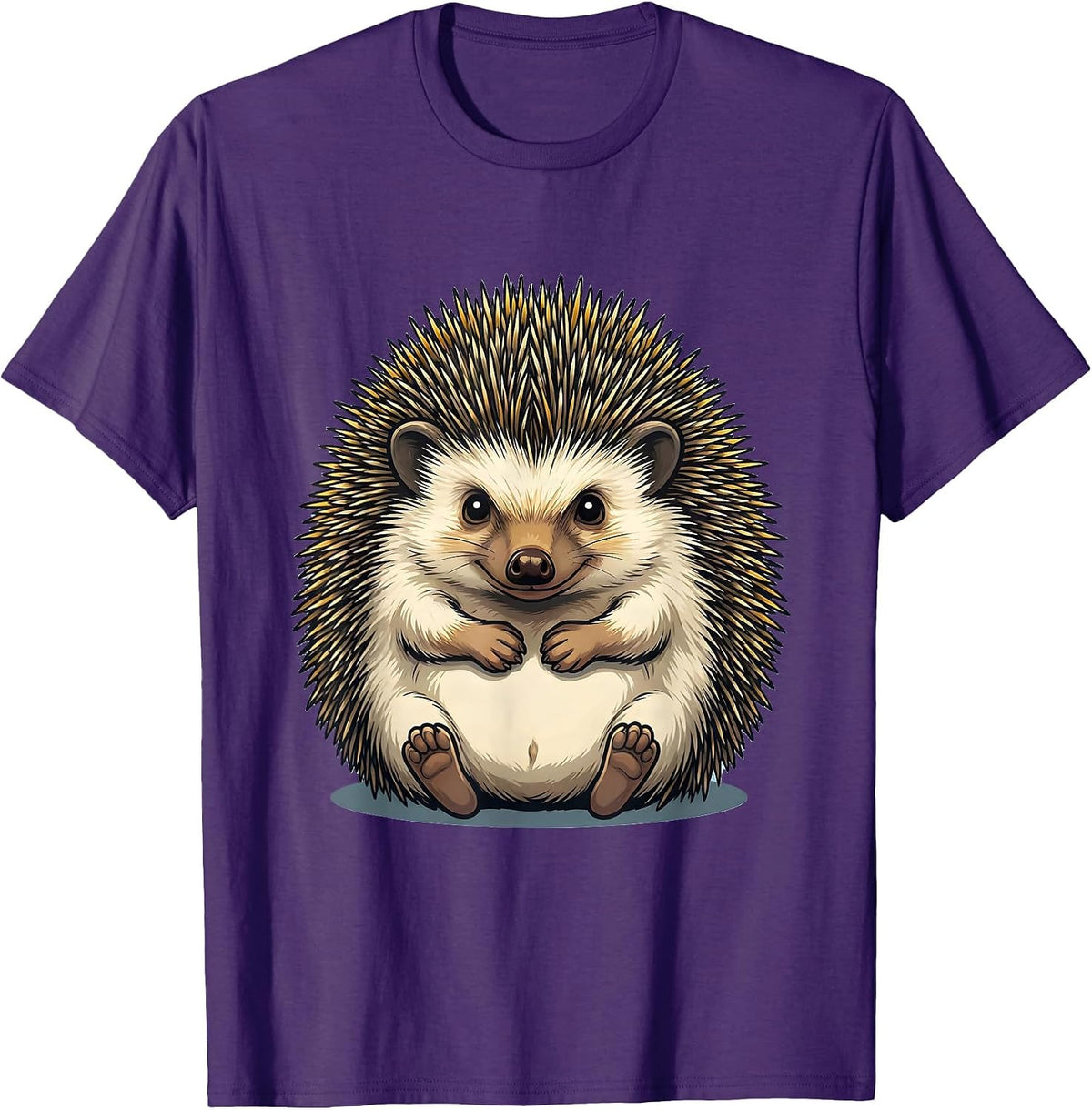 Hedgehog Hug Cartoon Funny Animal Lover Gift T-Shirt - Purple