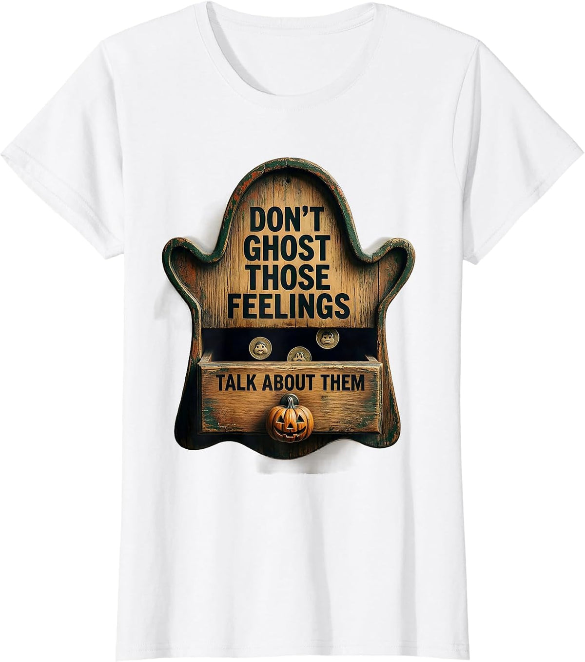 Don't Ghost Those Feelings Talk About Them Vintage T-Shirt - White