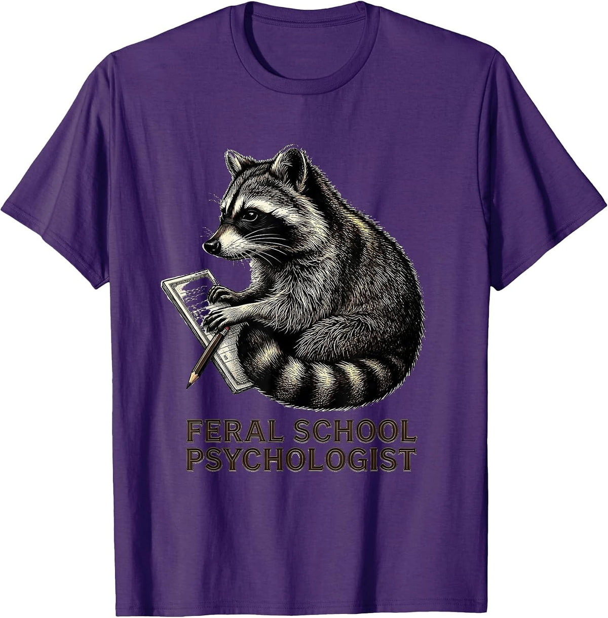 Men's Feral School Psychologist Funny Teacher Back To School T-Shirt - Purple