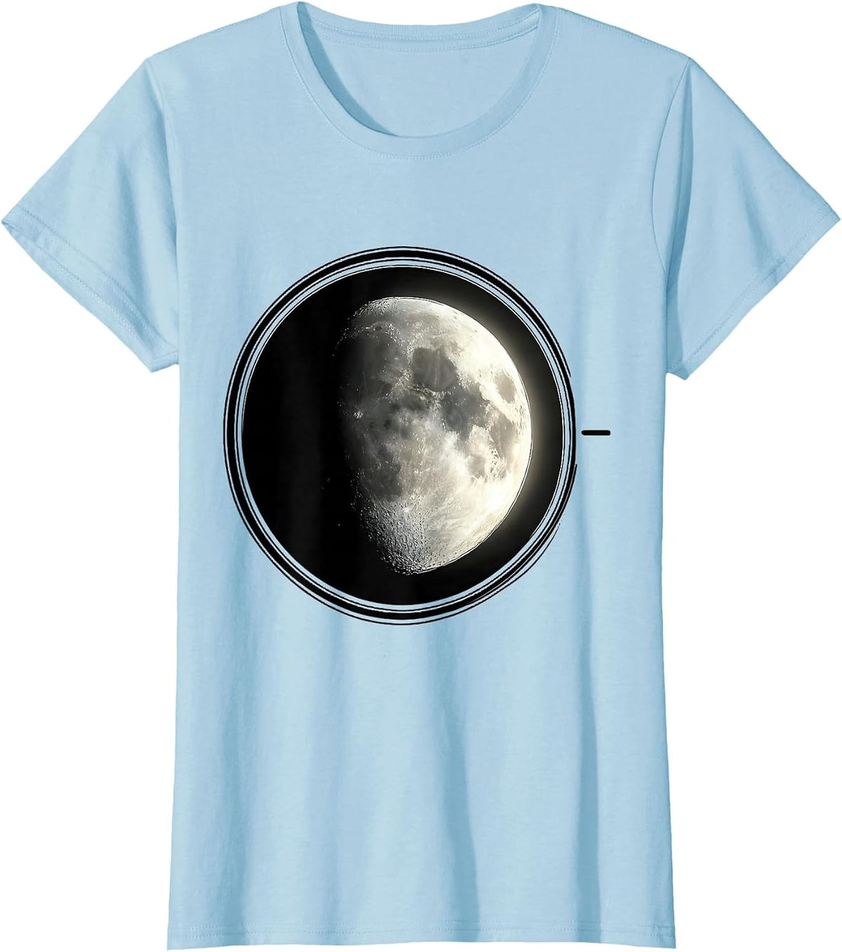 Women's Sealed Moon Badge Boho Celestial Astronomy T-Shirt - Baby Blue