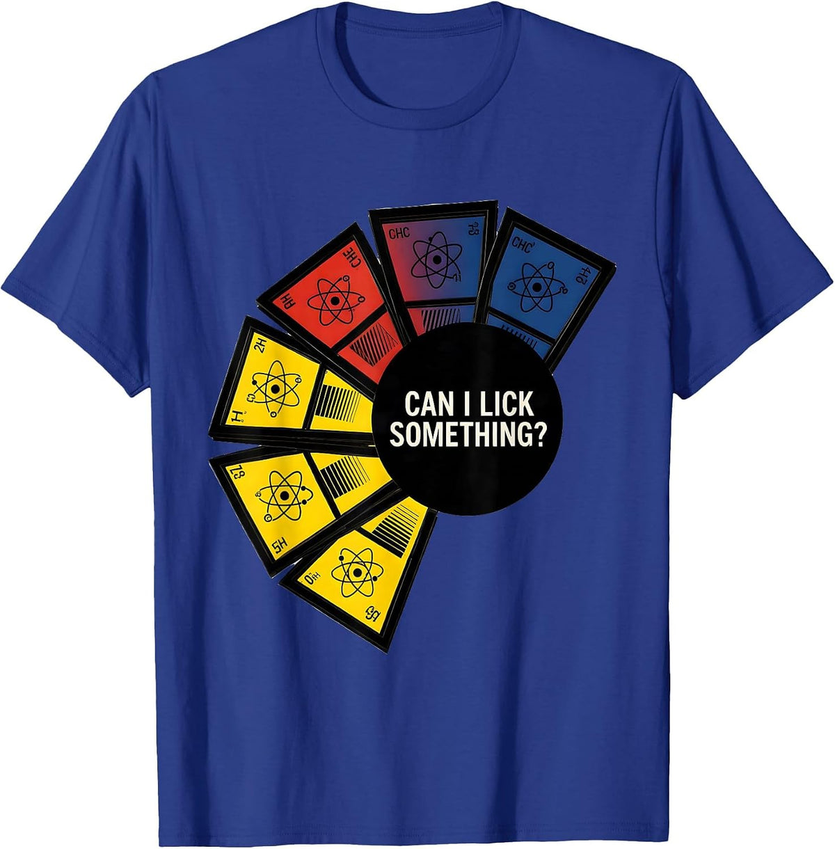 Can I Lick Something Funny Periodic Table Science Teacher T-Shirt - Royal Blue
