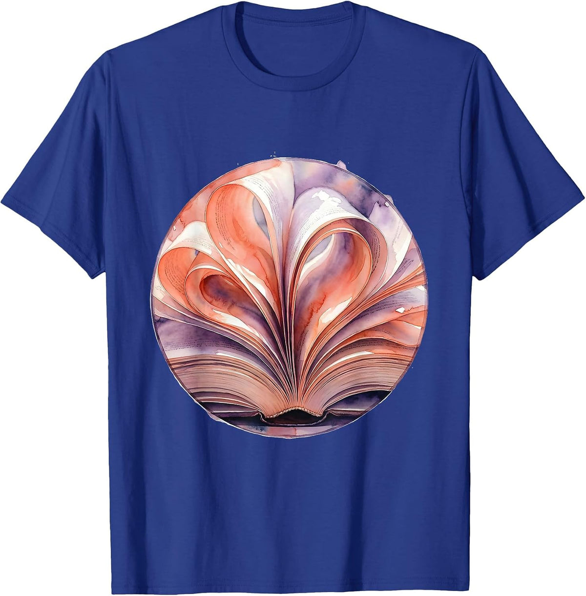 Dyslexia Awareness Open Book Spiral Design T-Shirt - Royal Blue